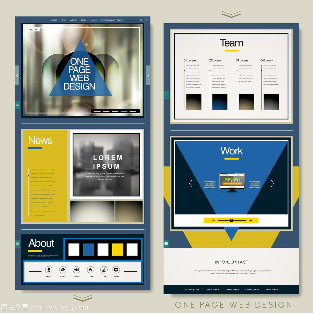 幾何元素的時(shí)尚單頁網(wǎng)站模板設(shè)計(jì)